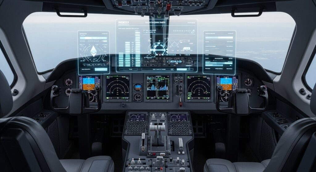 Advanced private aviation technology integrated with cryptocurrency travel rewards