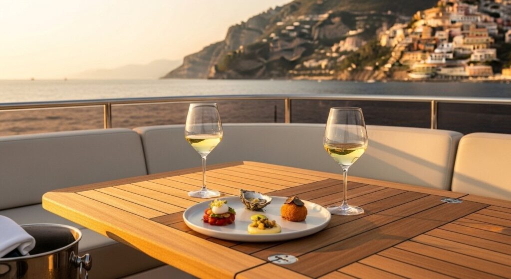 Luxury yacht experience bookable through next generation travel rewards ecosystem