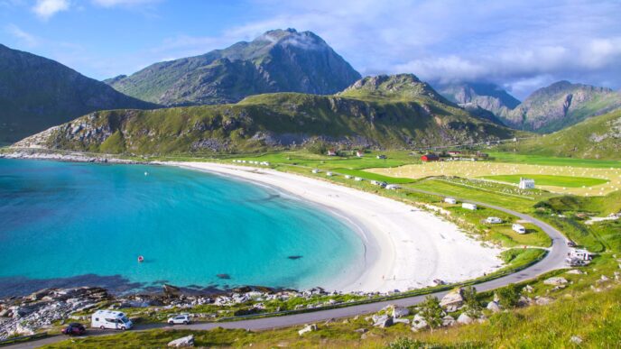 haukland beach lofoten norway north