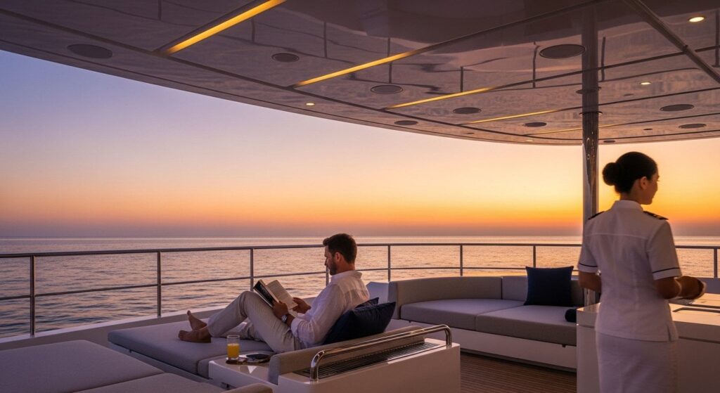  Elite solo travel on private yacht with professional crew service 