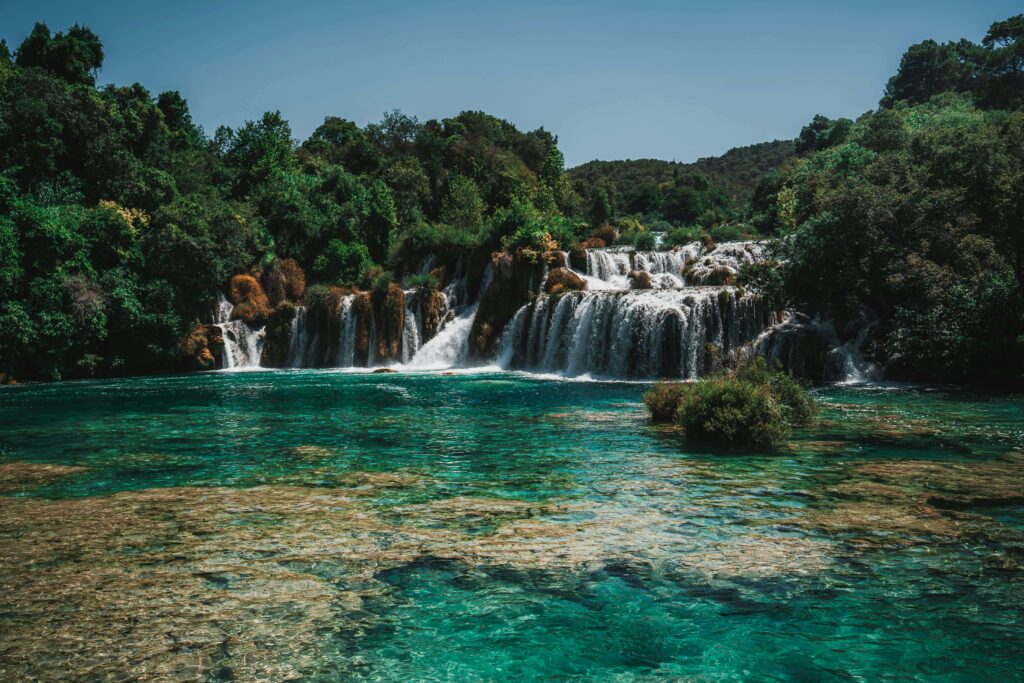 View of Krka waterfalls near Lozovac