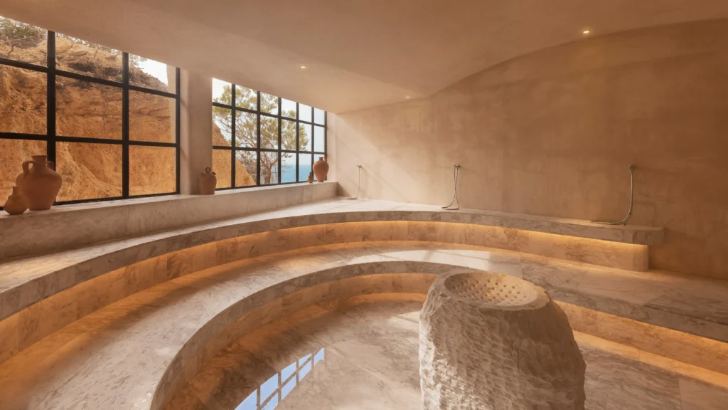 Luxury Wellness Retreats 2025: 7 Elite Biohacking Destinations 23 Luxury wellness retreats 2025 Six Senses Ibiza spa featuring circular relaxation pool and natural stone design