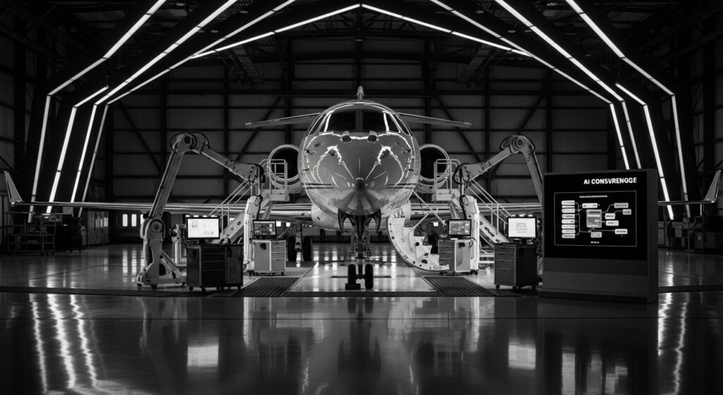 AI Concierge Private Jets: Redefining Luxury Through Precision 22 NetJets AI concierge private jets advanced maintenance facility utilizing predictive technology for ultra-reliability