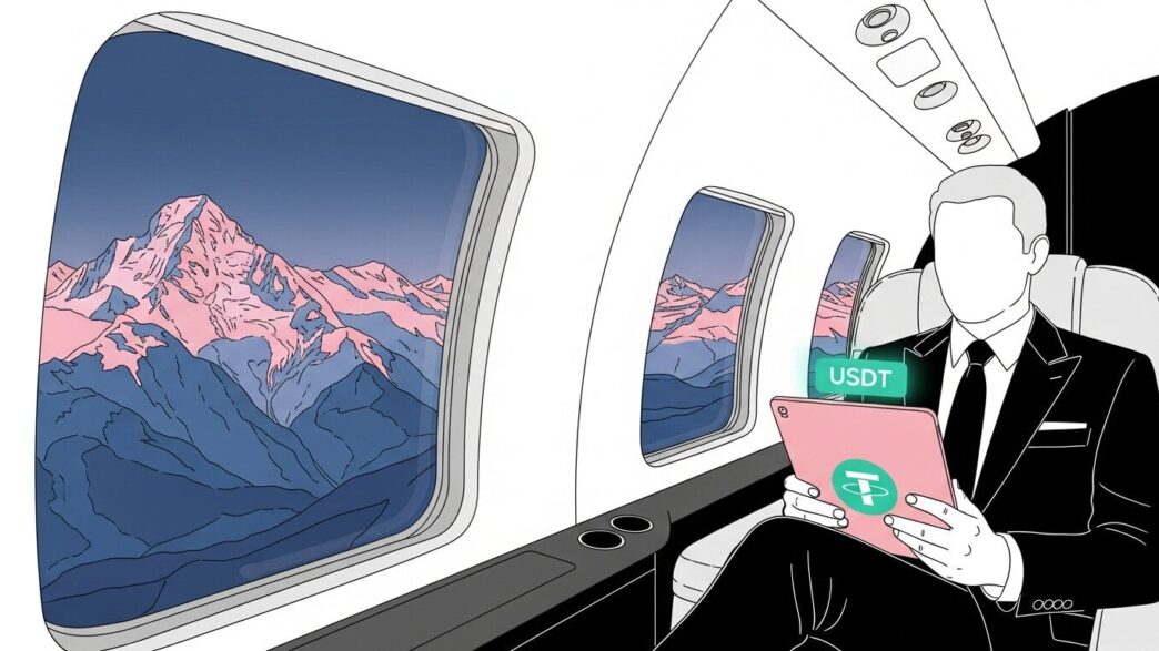 USDT payment methods private aviation blockchain transaction stablecoin interface