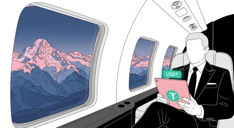 USDT payment methods private aviation blockchain transaction stablecoin interface