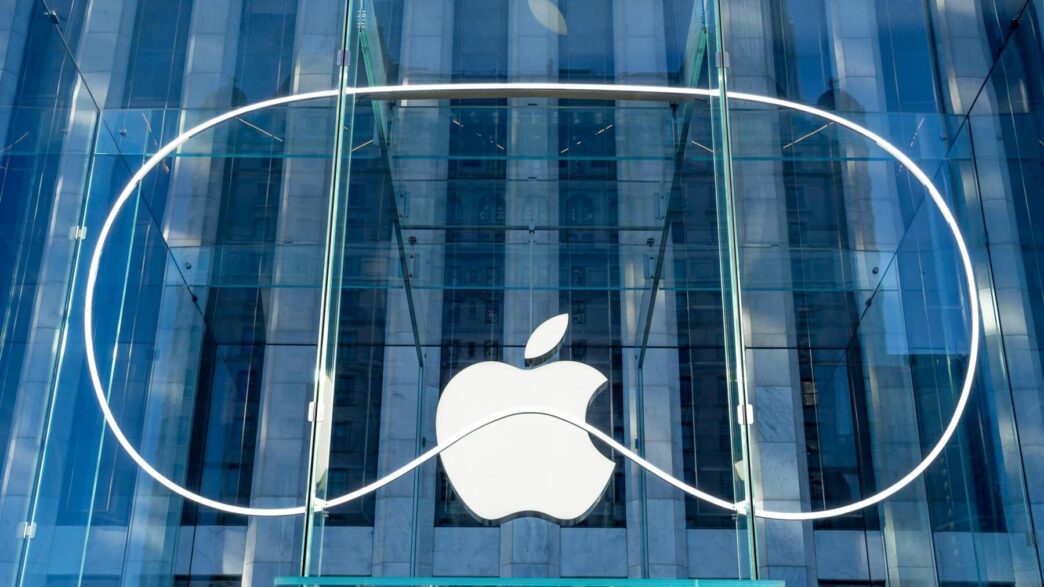 Apple Vision Pro headset displayed on modern desk with soft lighting fashion magazine style photography"]