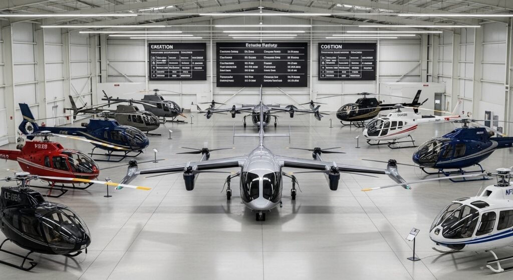 eVTOL vs helicopter pilot cost comparison autonomous flight savings

