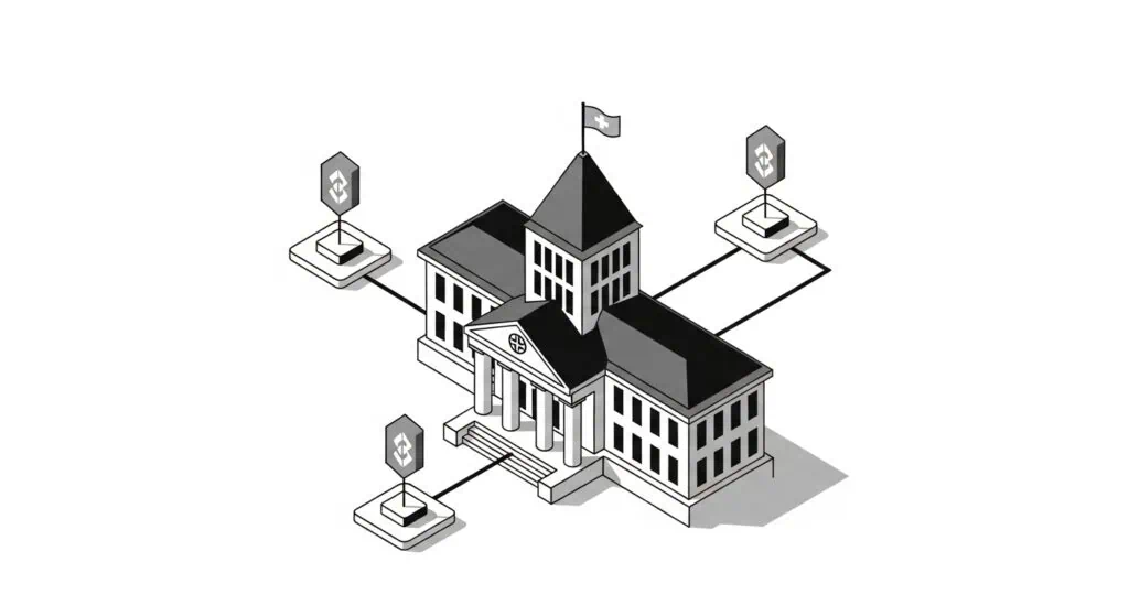 Illustration of regulatory framework for Web3 blockchain health insurance with government oversight and blockchain integration