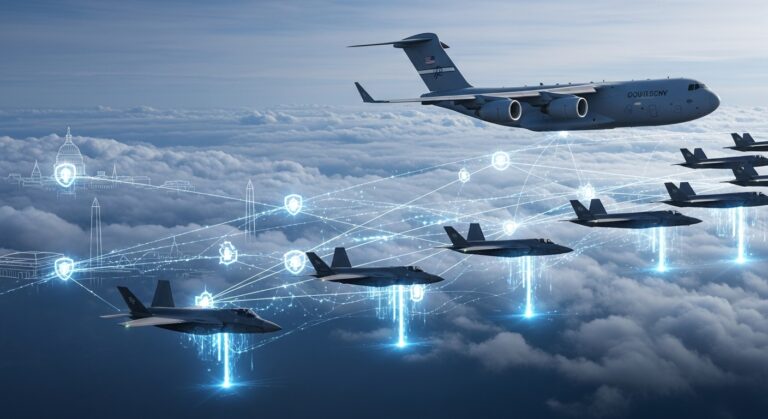 Government aviation transparency blockchain federal fleet oversight hero banner featuring advanced aircraft and digital ledger technology 2025