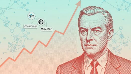 DeFi 2.0 institutional adoption showing banks deploying decentralized finance protocols Aave Compound MakerDAO