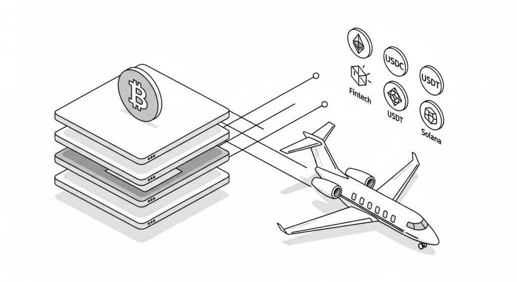 Buy Private Jet with Bitcoin: Ultimate Guide 2025 21 Buy private jet with Bitcoin showing blockchain payment gateway processing 70+ cryptocurrencies secure multi-signature escrow smart contract infrastructure