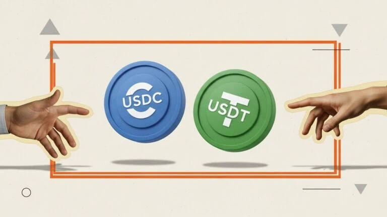 USDC vs USDT stablecoin comparison showing Circle and Tether market dominance 2025