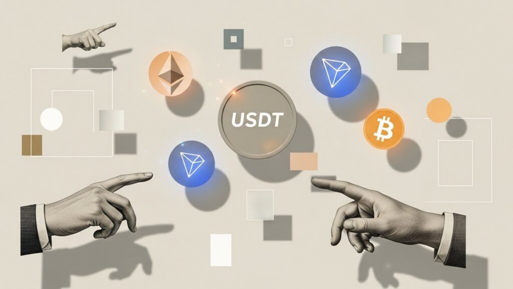 USDT Tether stablecoin showing multi-chain deployment across blockchain networks