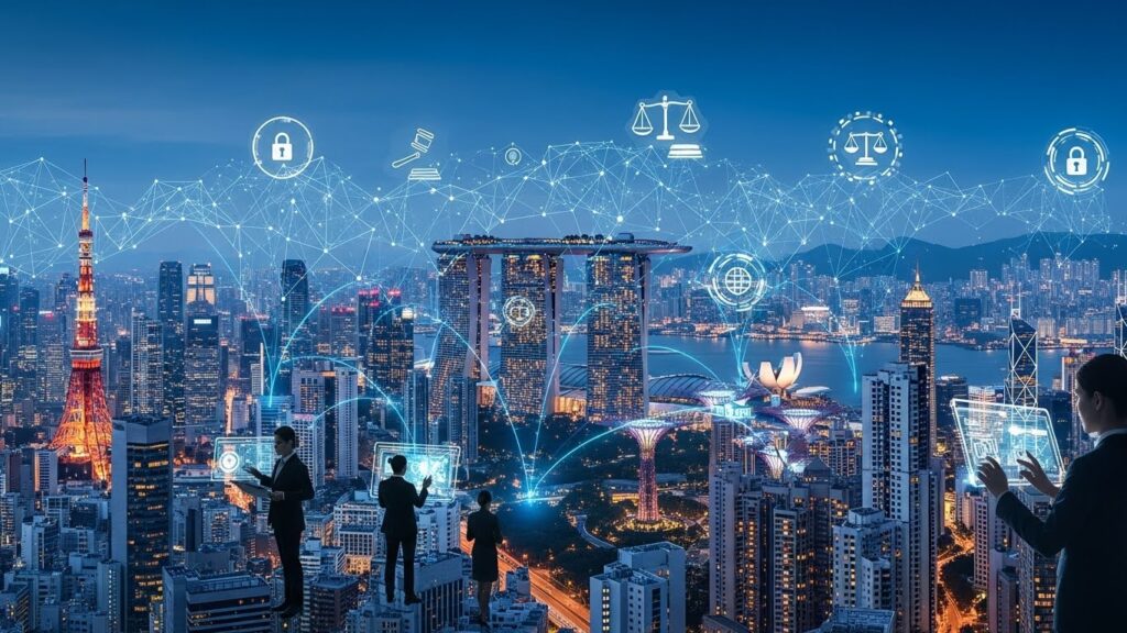 Institutional blockchain adoption Asia Japan Singapore Hong Kong tokenization infrastructure 2025