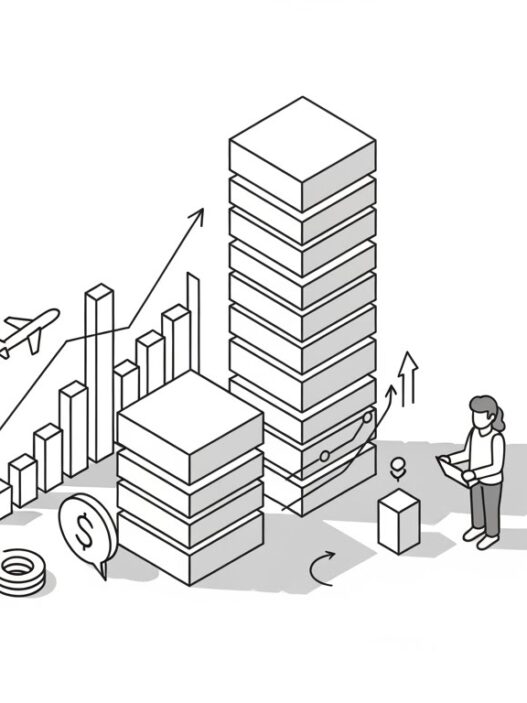 Business growth with data visualization elements