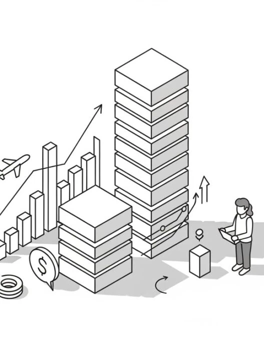 Business growth with data visualization elements