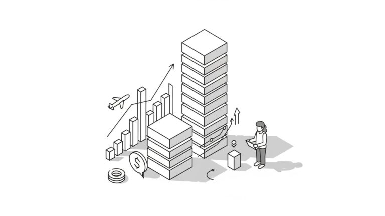 Business growth with data visualization elements