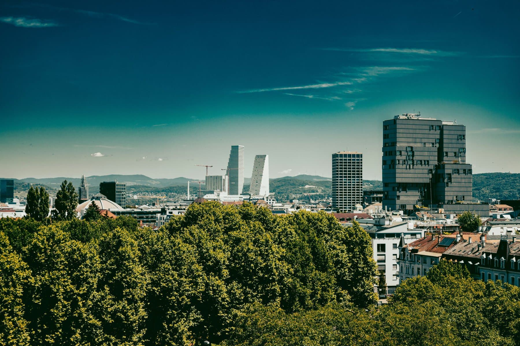 Basel Switzerland Rhine River old town medieval architecture tri-country Switzerland Germany France border