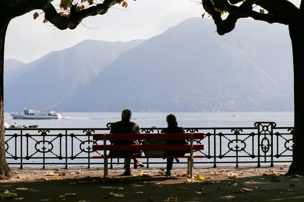 Lugano Switzerland lakeside promenade palm trees Italian-speaking Swiss Riviera Mediterranean