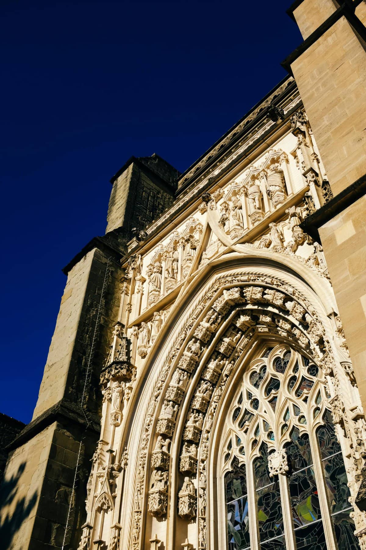Lausanne Switzerland Gothic Cathedral old town medieval quarter Lake Geneva view