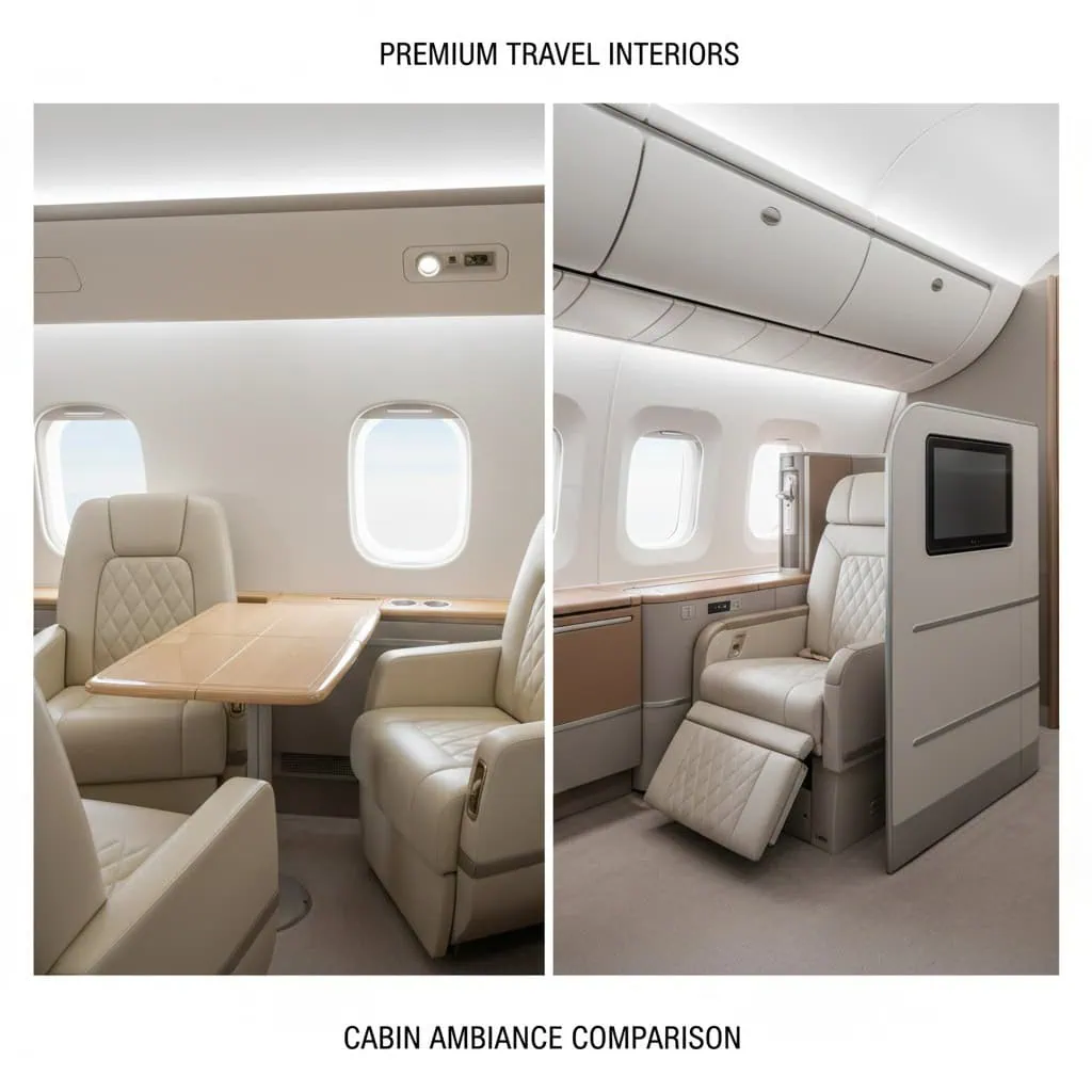 Private Jet vs First Class 2026 -Cost, Time and Luxury Comparison 22 Private jet first class 2026 luxury cabin comparison featuring hyper-personalized amenities and wellness features for premium travelers
