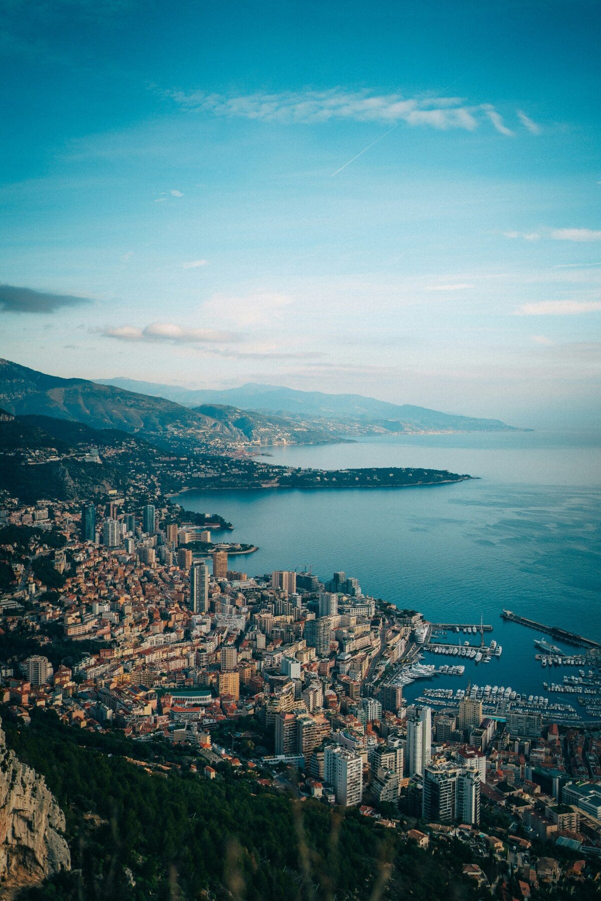 Monaco cityscape panoramic Mediterranean French Riviera Monte Carlo luxury principality Port Hercules