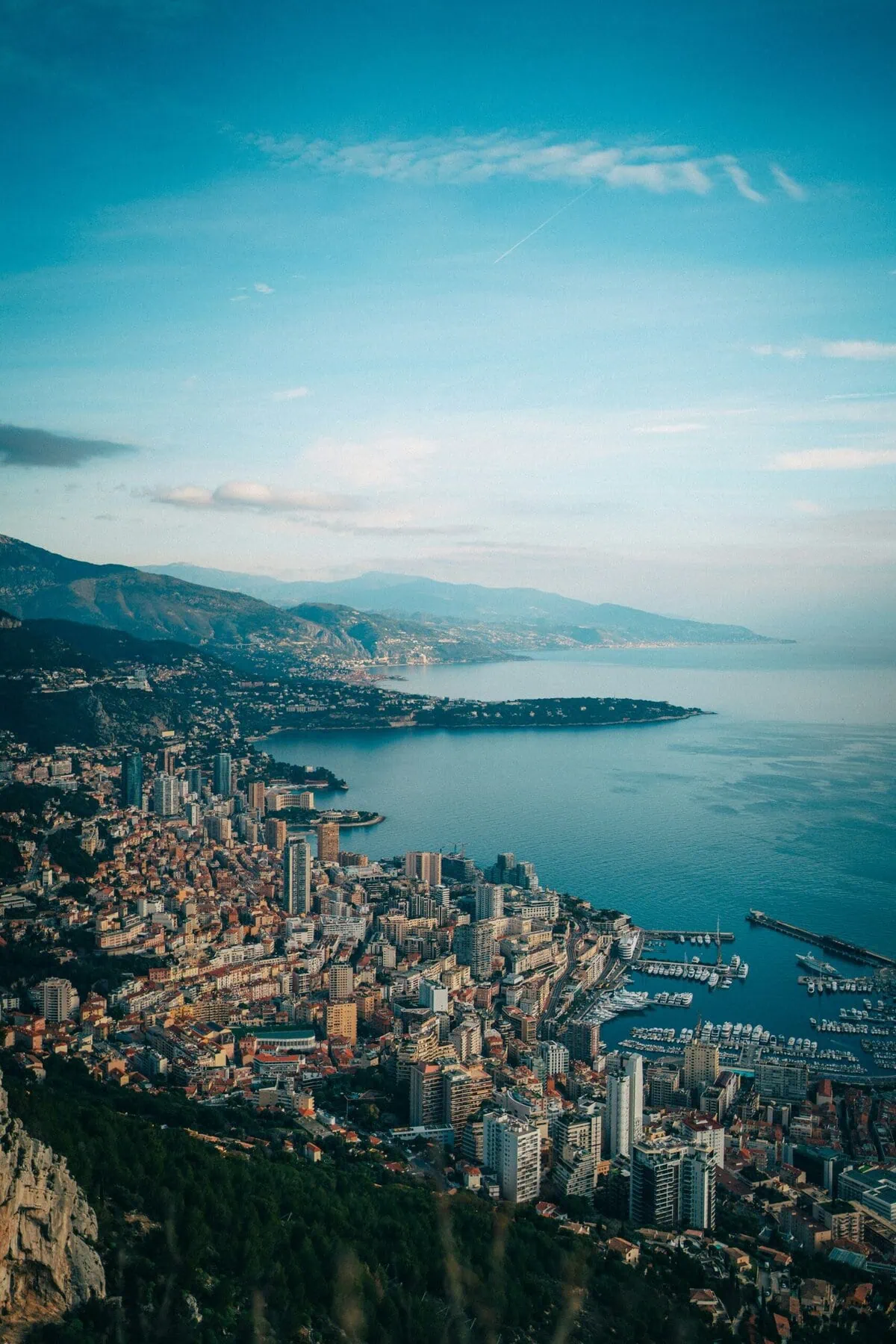 Monaco cityscape panoramic Mediterranean French Riviera Monte Carlo luxury principality Port Hercules