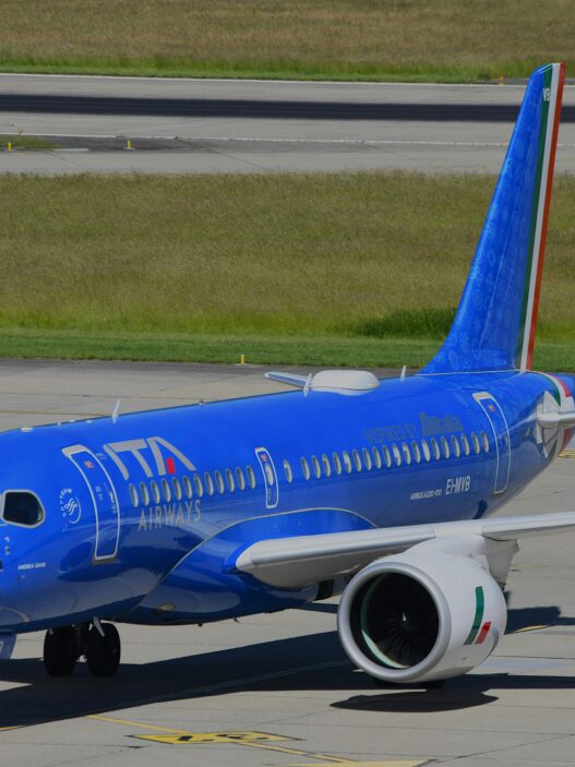 ITA Airways Italy Airbus A350 modern livery Rome Fiumicino Italian national carrier European aviation 2026